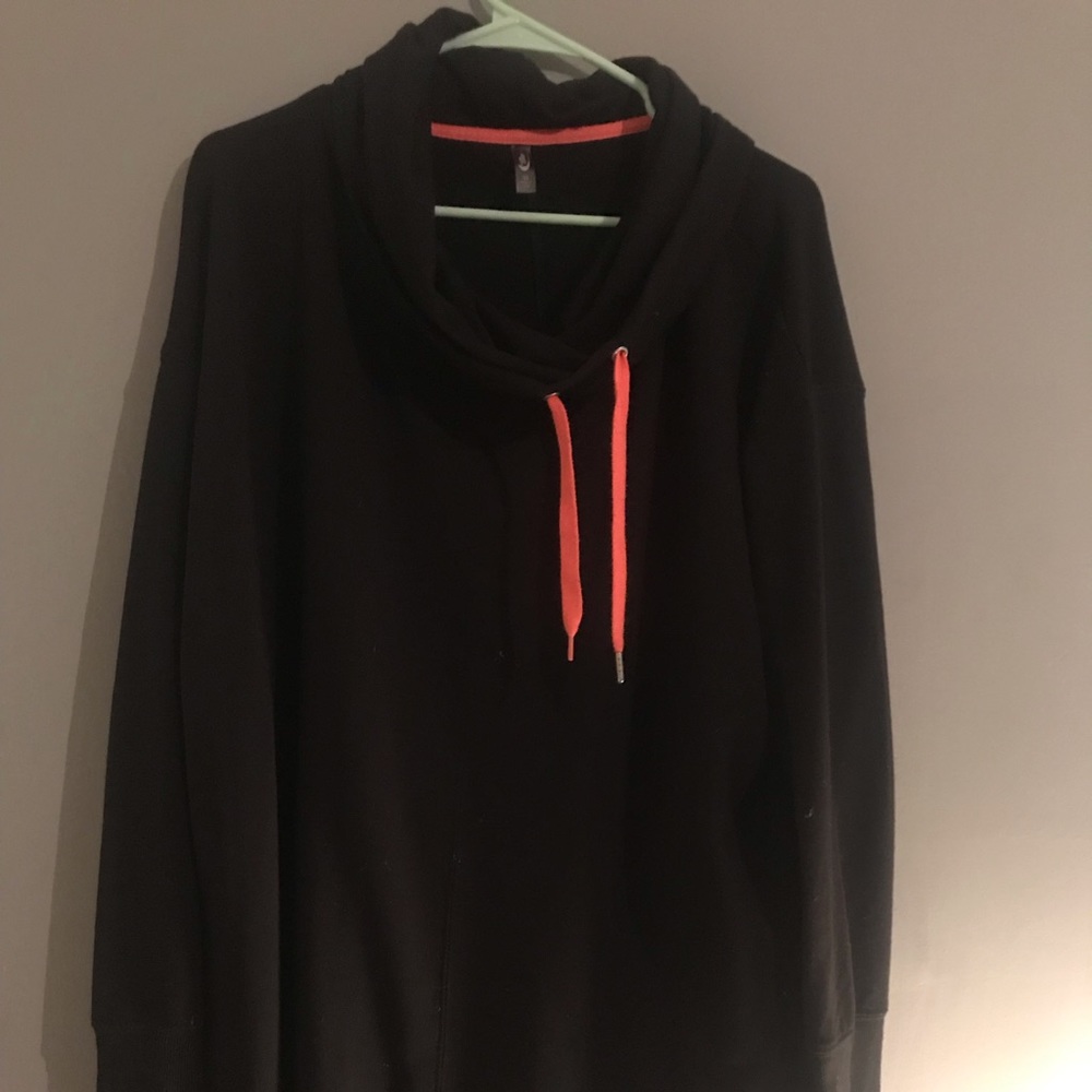 Black slouchy turtle neck hoodie